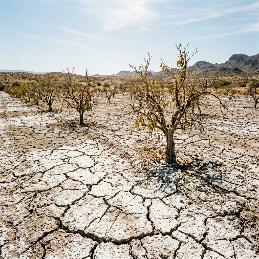Campo con suelo sódico degradado