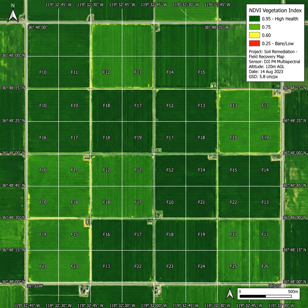 Mapa NDVI después del tratamiento